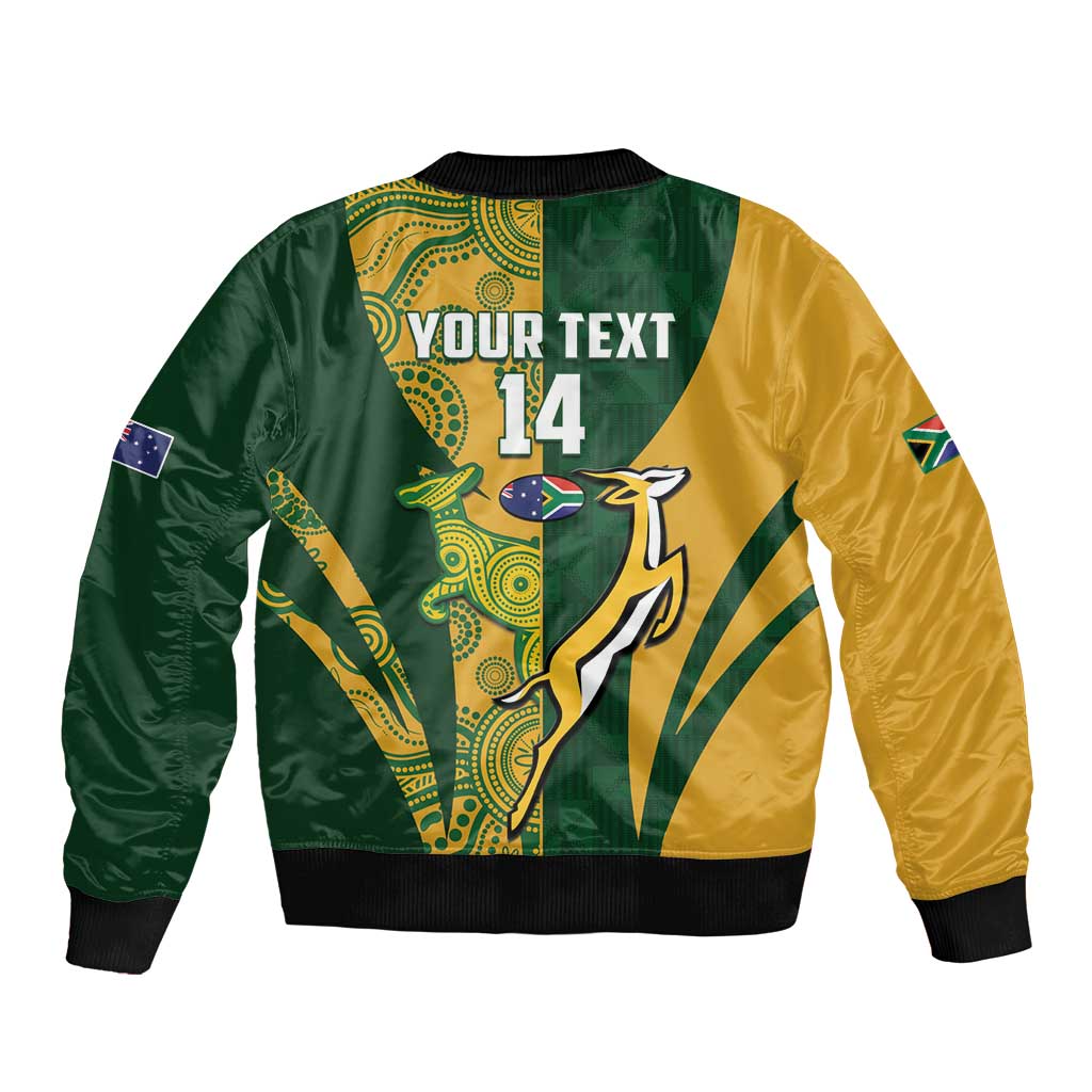 South Africa Australia Rugby Custom Bomber Jacket Springboks Wallabies Together - Wonder Print Shop