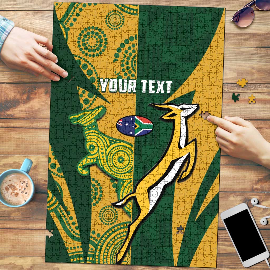 South Africa Australia Rugby Custom Puzzle Springboks Wallabies Together - Wonder Print Shop