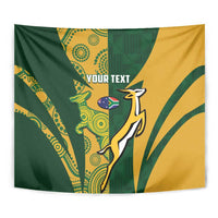South Africa Australia Rugby Custom Tapestry Springboks Wallabies Together - Wonder Print Shop