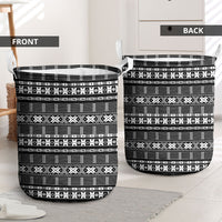 Pano De Terra Motifs Cabo Verde Laundry Basket Black Color