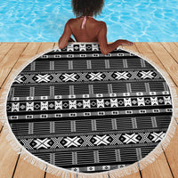 Pano De Terra Motifs Cabo Verde Beach Blanket Black Color