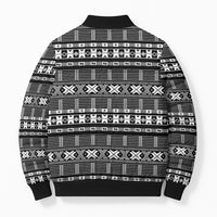 Pano De Terra Motifs Cabo Verde Bomber Puffer Jacket Black Color