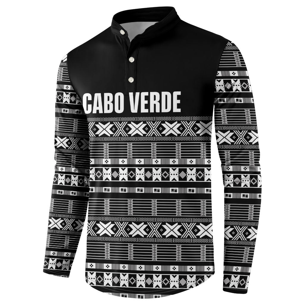 Pano De Terra Motifs Cabo Verde Button Sweatshirt Black Color