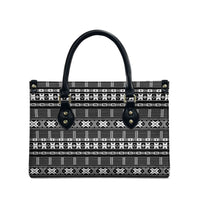 Pano De Terra Motifs Cabo Verde Leather Bag Black Color