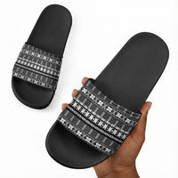 Pano De Terra Motifs Cabo Verde Slide Sandals Black Color