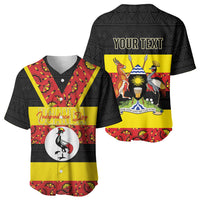Personalized Uganda Independence Day Baseball Jersey Ugandan Kitenge African Pattern