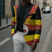 Personalized Uganda Independence Day Blazer Ugandan Kitenge African Pattern