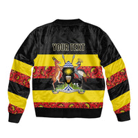 Personalized Uganda Independence Day Bomber Jacket Ugandan Kitenge African Pattern