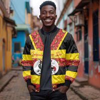 Personalized Uganda Independence Day Bomber Jacket Ugandan Kitenge African Pattern