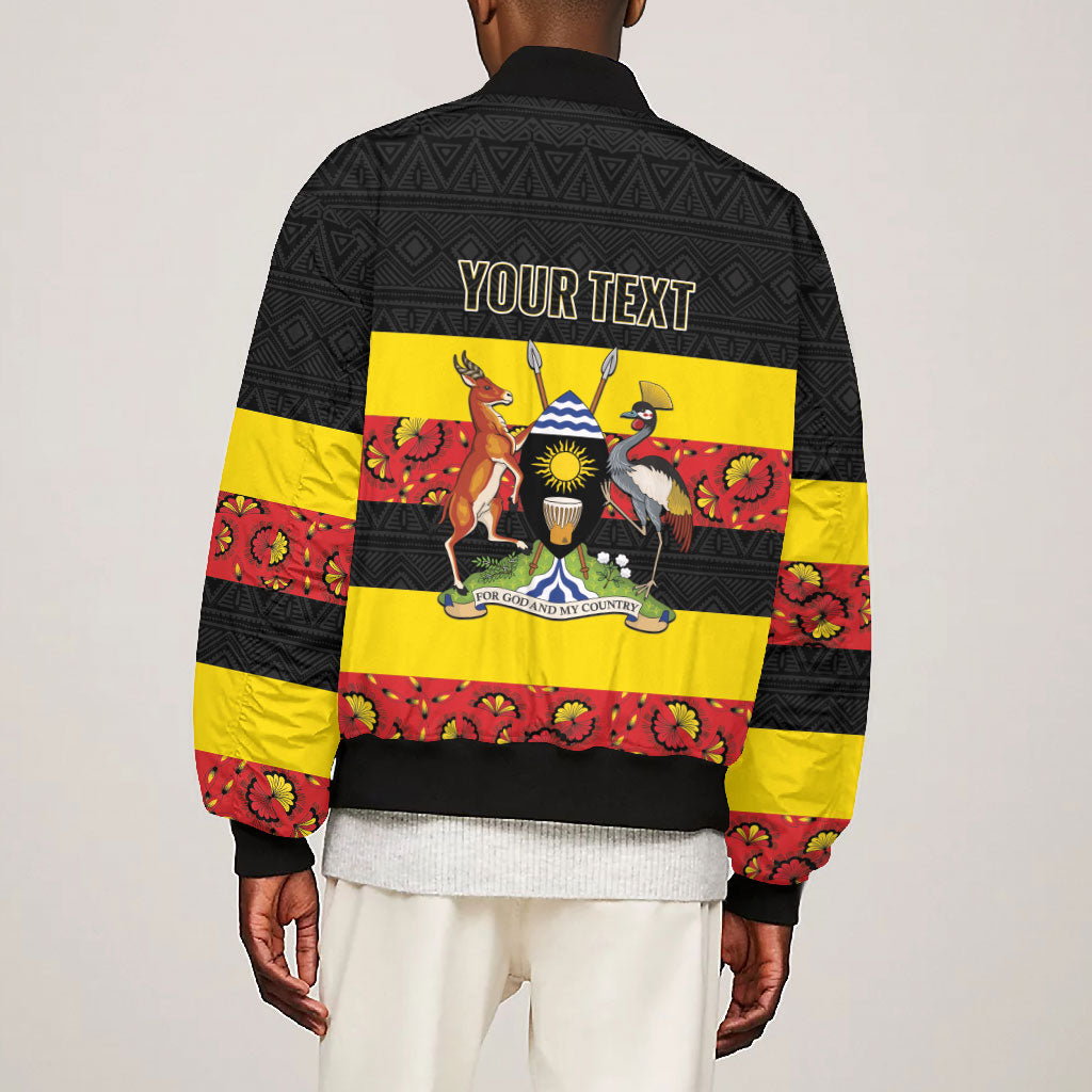 Personalized Uganda Independence Day Bomber Jacket Ugandan Kitenge African Pattern