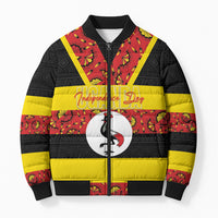 Personalized Uganda Independence Day Bomber Puffer Jacket Ugandan Kitenge African Pattern