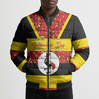 Personalized Uganda Independence Day Bomber Puffer Jacket Ugandan Kitenge African Pattern