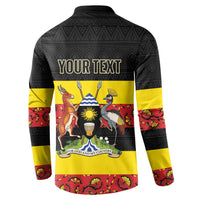 Personalized Uganda Independence Day Button Sweatshirt Ugandan Kitenge African Pattern