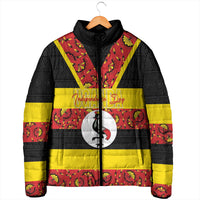 Personalized Uganda Independence Day Padded Jacket Ugandan Kitenge African Pattern