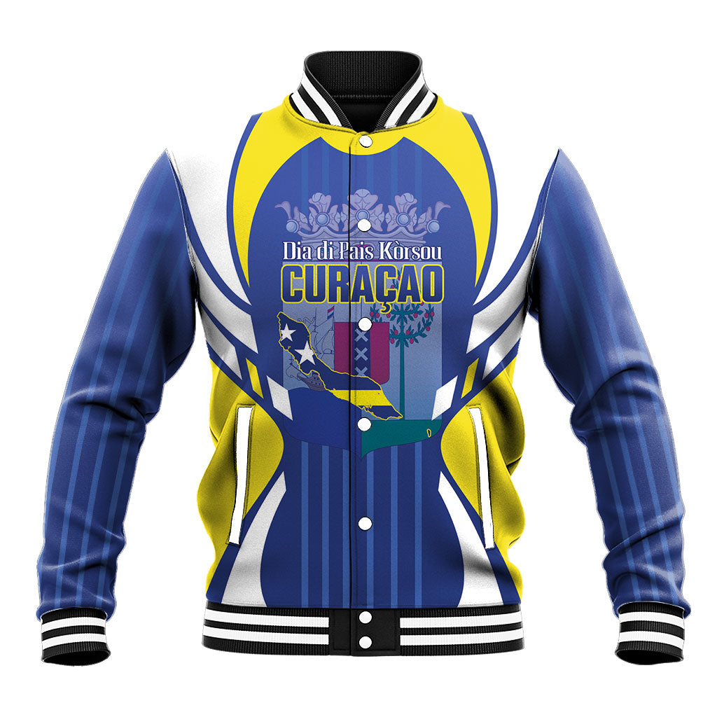 Personalized Curacao Day Baseball Jacket Dia di Pais Korsou