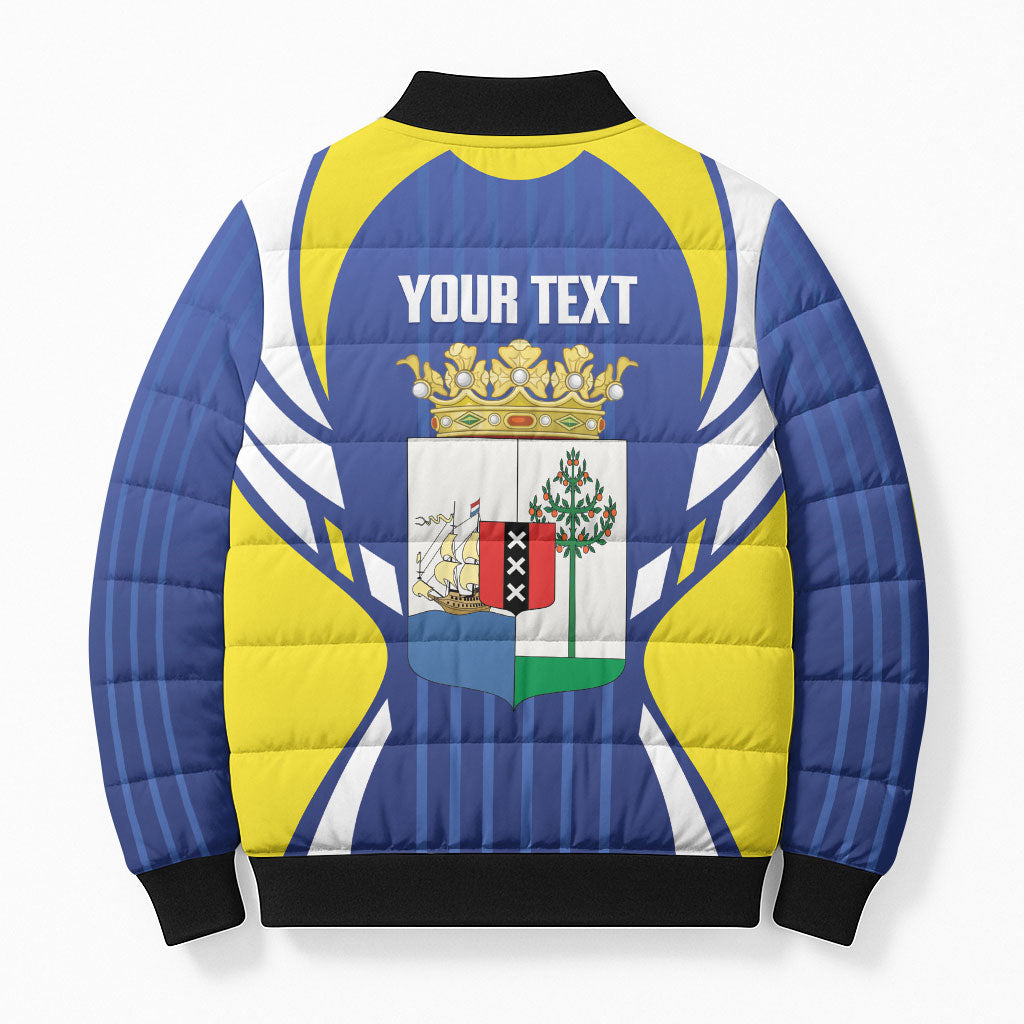 Personalized Curacao Day Bomber Puffer Jacket Dia di Pais Korsou