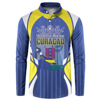 Personalized Curacao Day Button Sweatshirt Dia di Pais Korsou