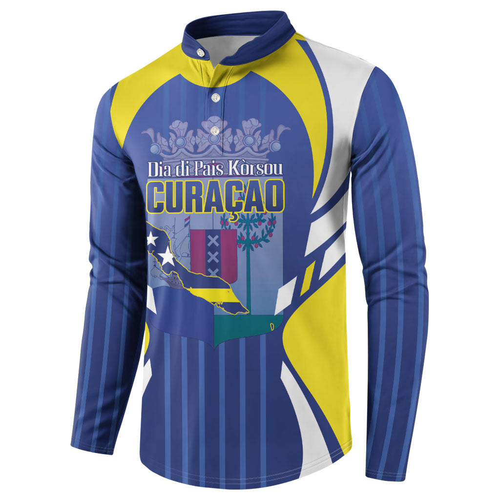Personalized Curacao Day Button Sweatshirt Dia di Pais Korsou