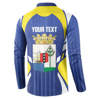 Personalized Curacao Day Button Sweatshirt Dia di Pais Korsou
