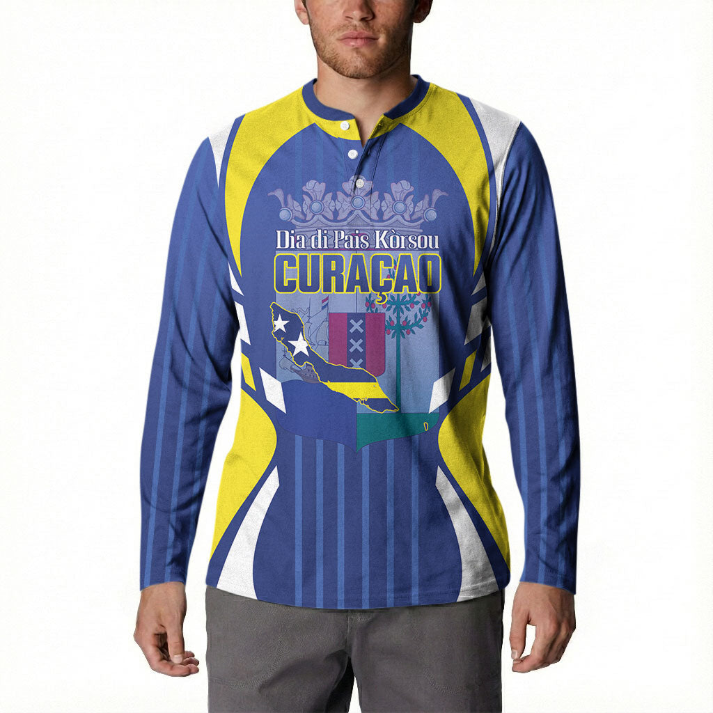 Personalized Curacao Day Button Sweatshirt Dia di Pais Korsou