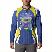Personalized Curacao Day Button Sweatshirt Dia di Pais Korsou