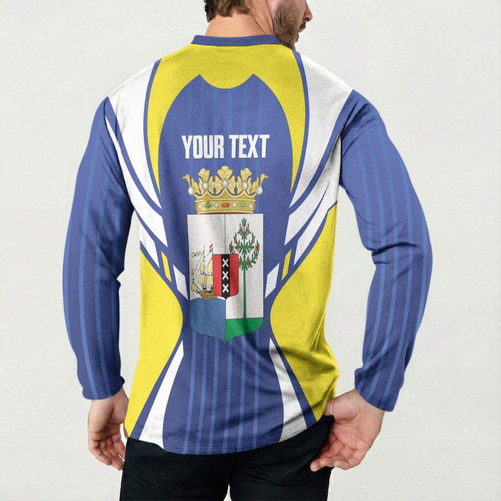 Personalized Curacao Day Button Sweatshirt Dia di Pais Korsou