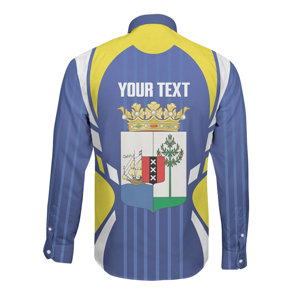 Personalized Curacao Day Long Sleeve Button Shirt Dia di Pais Korsou