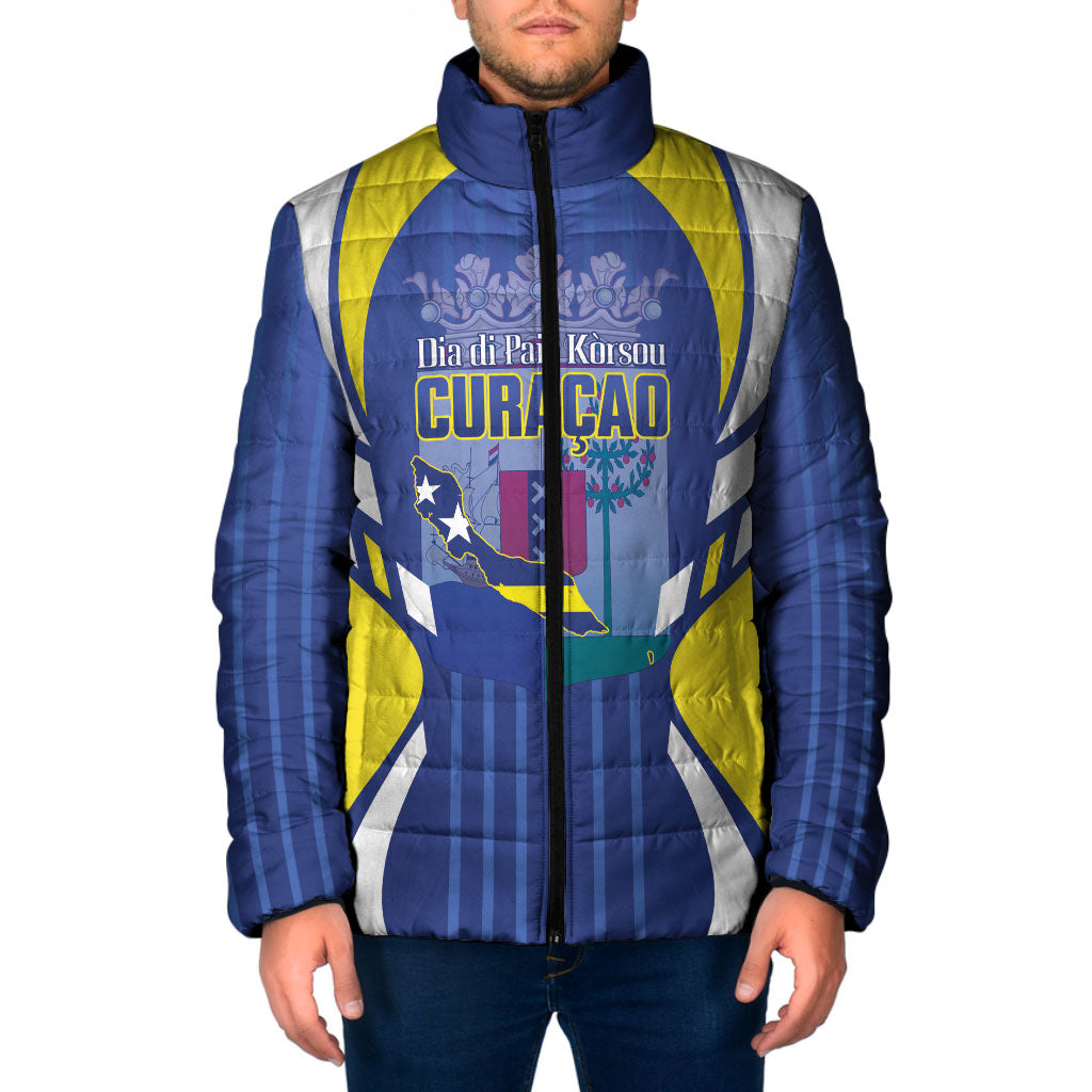 Personalized Curacao Day Padded Jacket Dia di Pais Korsou