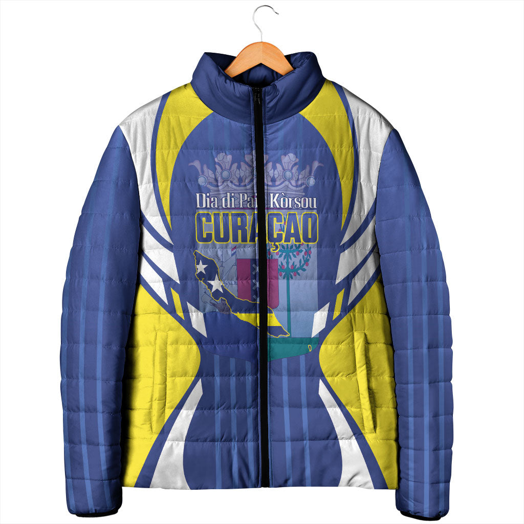 Personalized Curacao Day Padded Jacket Dia di Pais Korsou
