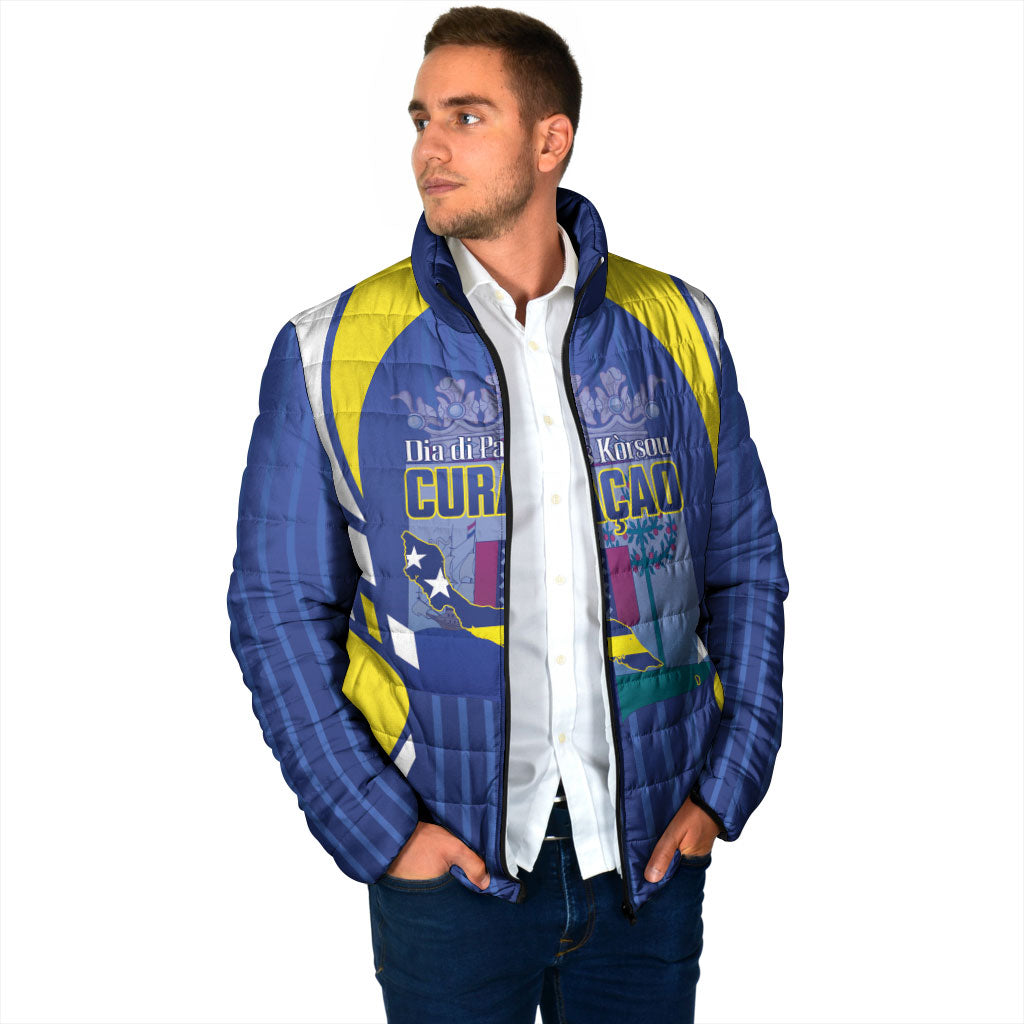 Personalized Curacao Day Padded Jacket Dia di Pais Korsou