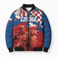 Personalized Czech Independence Day Bomber Puffer Jacket October 28 Vitkov National Monument