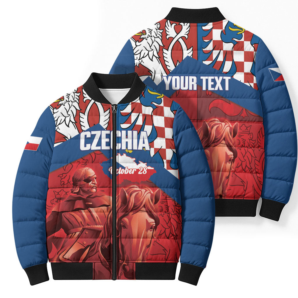 Personalized Czech Independence Day Bomber Puffer Jacket October 28 Vitkov National Monument