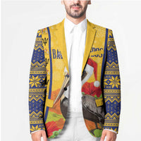 Personalized Barbados Christmas Blazer Bajan Xmas Brown Pelican Santa - Wonder Print Shop