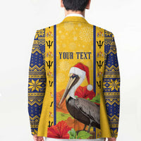 Personalized Barbados Christmas Blazer Bajan Xmas Brown Pelican Santa - Wonder Print Shop