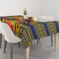 Personalized Barbados Christmas Tablecloth Bajan Xmas Brown Pelican Santa - Wonder Print Shop