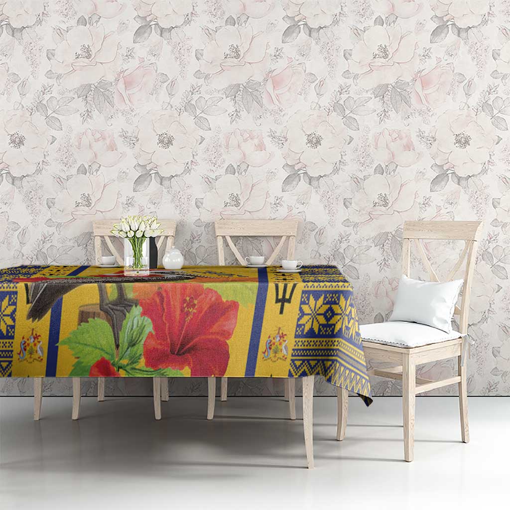 Personalized Barbados Christmas Tablecloth Bajan Xmas Brown Pelican Santa - Wonder Print Shop