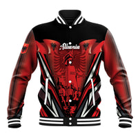 Dita e Flamurit Albania Personalised Baseball Jacket Independence Monument Black Double-headed Eagle