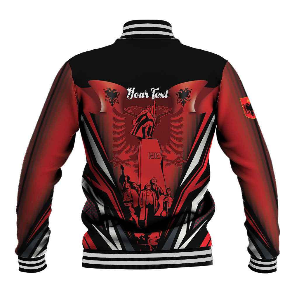 Dita e Flamurit Albania Personalised Baseball Jacket Independence Monument Black Double-headed Eagle