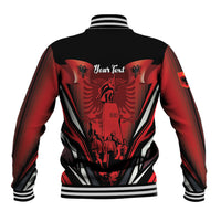 Dita e Flamurit Albania Personalised Baseball Jacket Independence Monument Black Double-headed Eagle