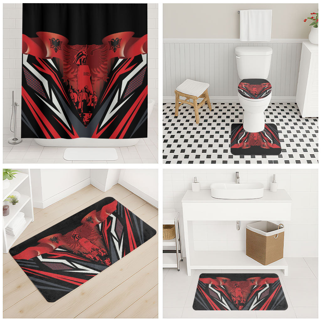 Dita e Flamurit Albania Bathroom Set Independence Monument Black Double-headed Eagle
