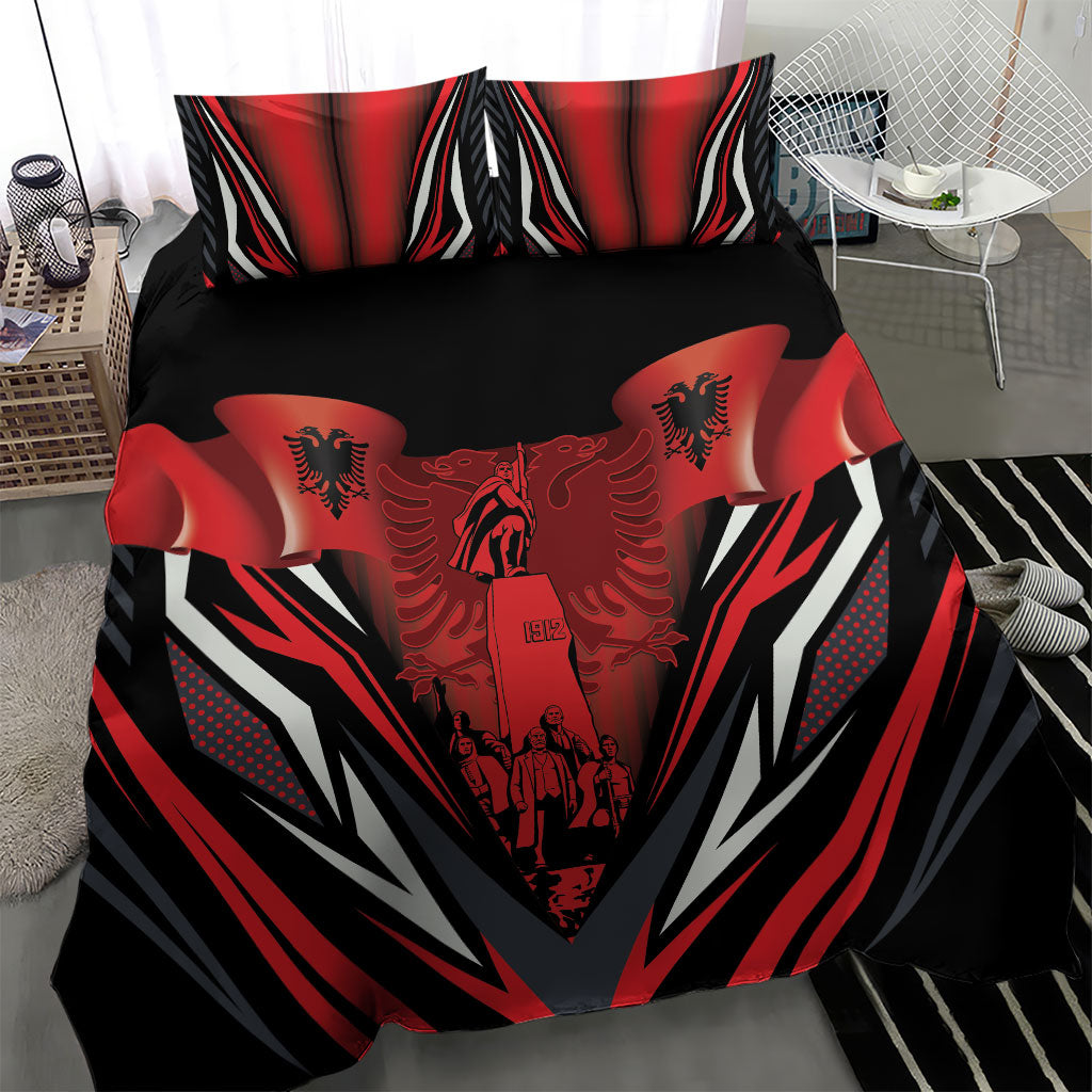 Dita e Flamurit Albania Bedding Set Independence Monument Black Double-headed Eagle