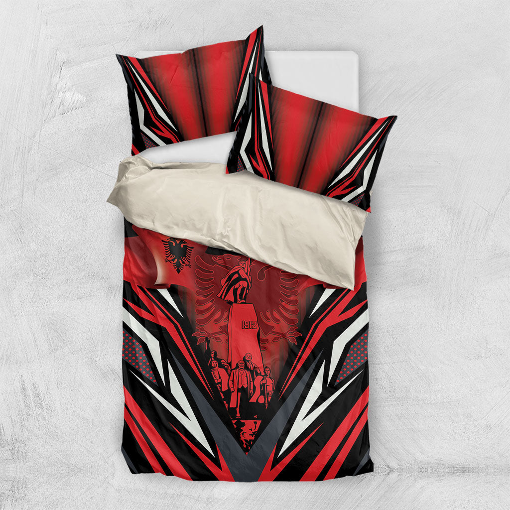 Dita e Flamurit Albania Bedding Set Independence Monument Black Double-headed Eagle