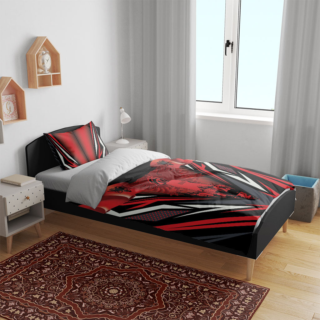 Dita e Flamurit Albania Bedding Set Independence Monument Black Double-headed Eagle