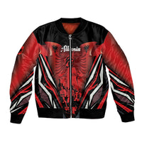 Dita e Flamurit Albania Personalised Bomber Jacket Independence Monument Black Double-headed Eagle