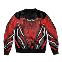 Dita e Flamurit Albania Personalised Bomber Jacket Independence Monument Black Double-headed Eagle