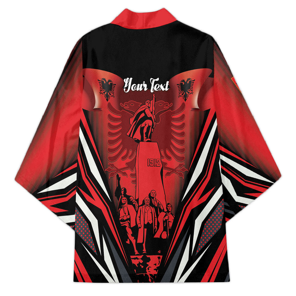 Dita e Flamurit Albania Personalised Kimono Independence Monument Black Double-headed Eagle