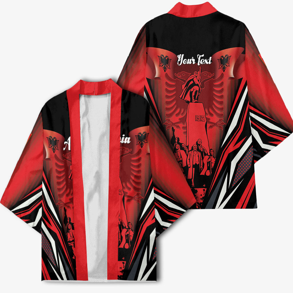 Dita e Flamurit Albania Personalised Kimono Independence Monument Black Double-headed Eagle