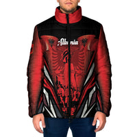 Dita e Flamurit Albania Personalised Padded Jacket Independence Monument Black Double-headed Eagle