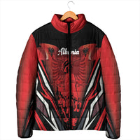 Dita e Flamurit Albania Personalised Padded Jacket Independence Monument Black Double-headed Eagle