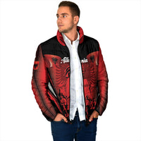 Dita e Flamurit Albania Personalised Padded Jacket Independence Monument Black Double-headed Eagle